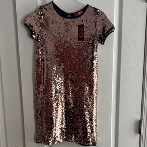 Elegant Sequin Kids Dress - Shimmering Rose Gold